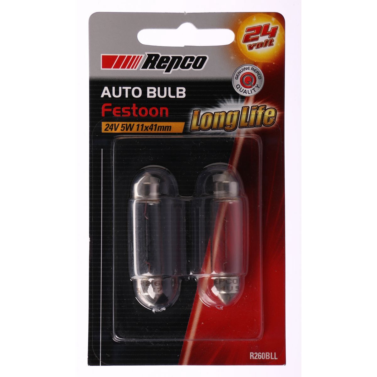 Repco 11X41 Festoon Globe 24V 5W SV8.5-8 Pack of 2 - R260BLL Car Wiring Adapter