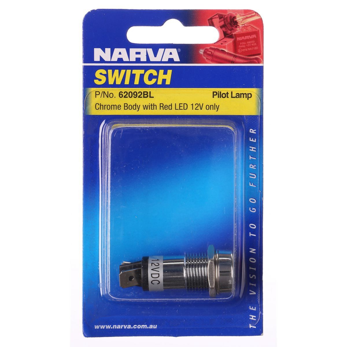 Narva Pilot Light LED Red 12v Blade Terminals - 62092BL Car Wiring Adapter
