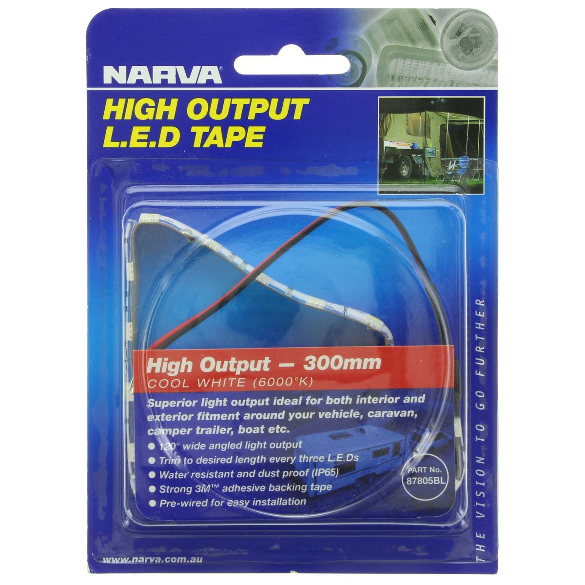 Narva LED Strip Flexible 12v Adhesive Mount 300mm - 87805BL Car Wiring Adapter