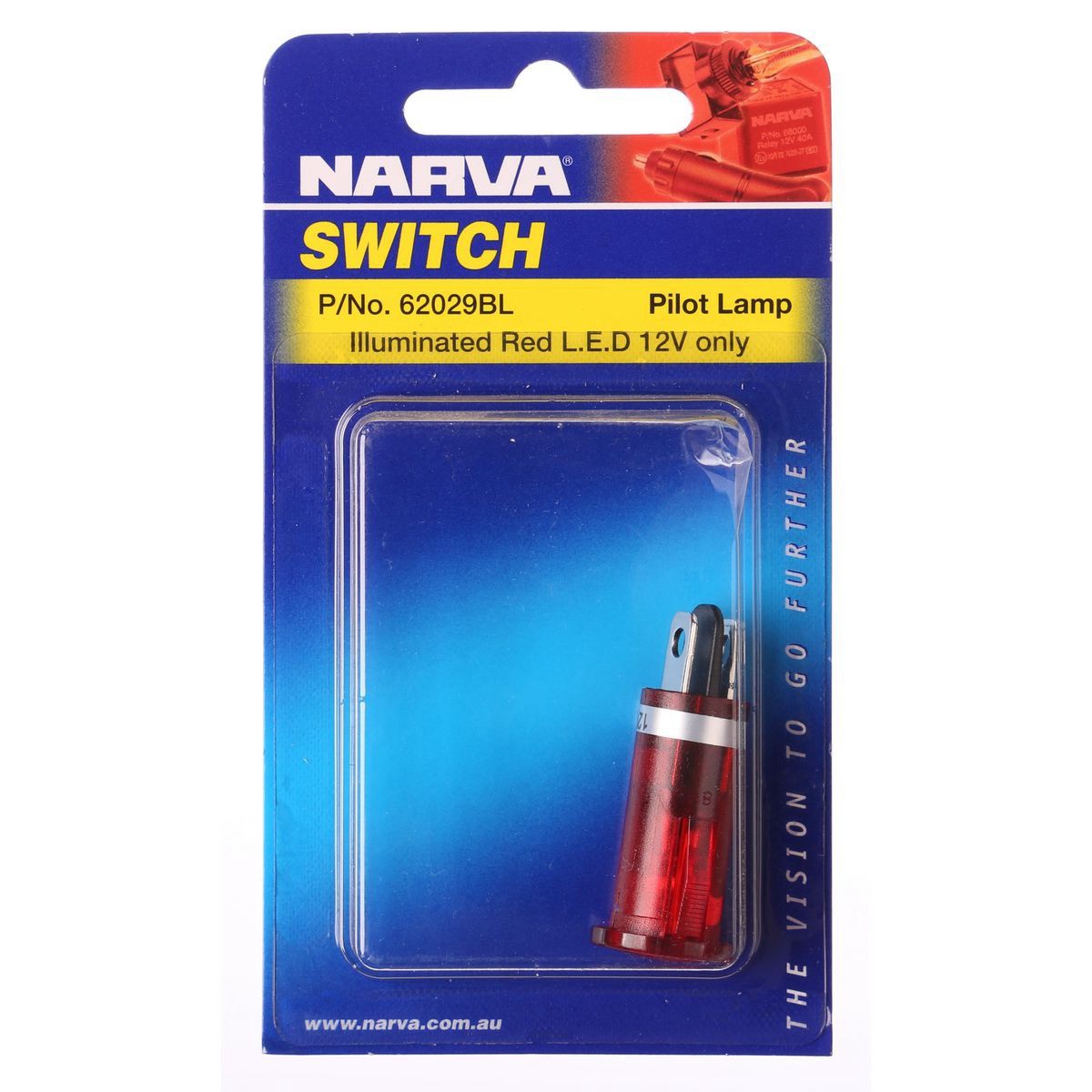 Narva 12v Pilot Light LED Red Blade Terminals - 62029BL Car Wiring Adapter