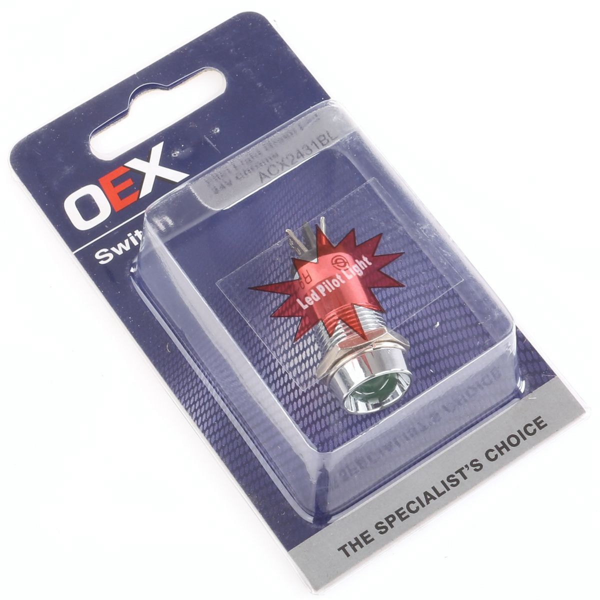 OEX Pilot Light LED Green 24v Blade Terminals - ACX2431BL Car Wiring Adapter