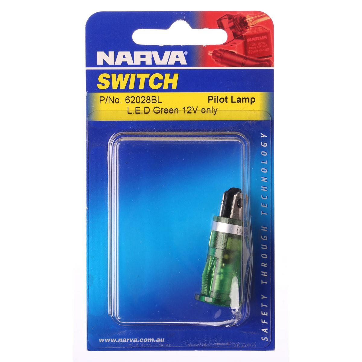 Narva Pilot Light LED Green 12v Blade Terminals - 62028BL Car Wiring Adapter