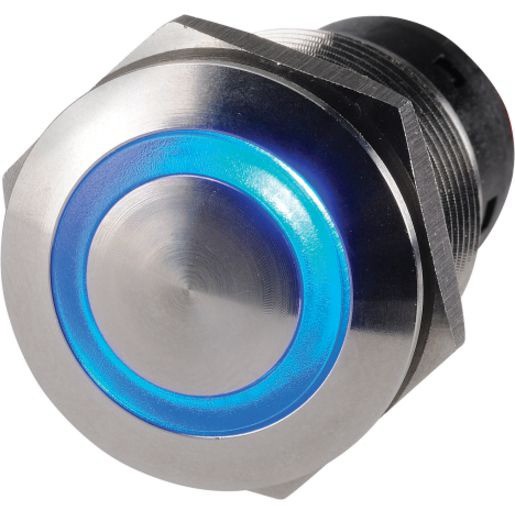 Narva Push Button Switch Off/On SPST Blue LED (contacts Rated 10A @ 14V) - 60074