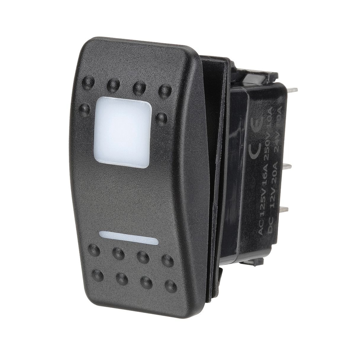 Narva Sealed Rocker Switch Off/On SPST 12V/24V Red LED (Contacts Rated 20A @ 12V
