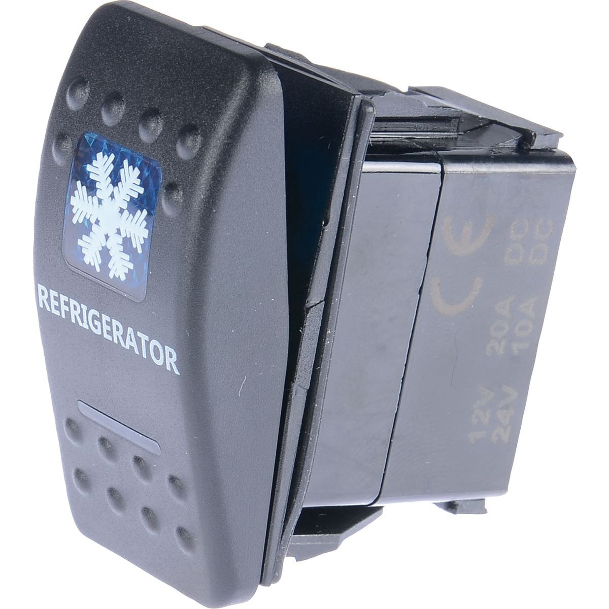 Drivetech 4x4 Rocker Fridge Switch On/Off SPST 12 or 24V Blue Illumination (Cont