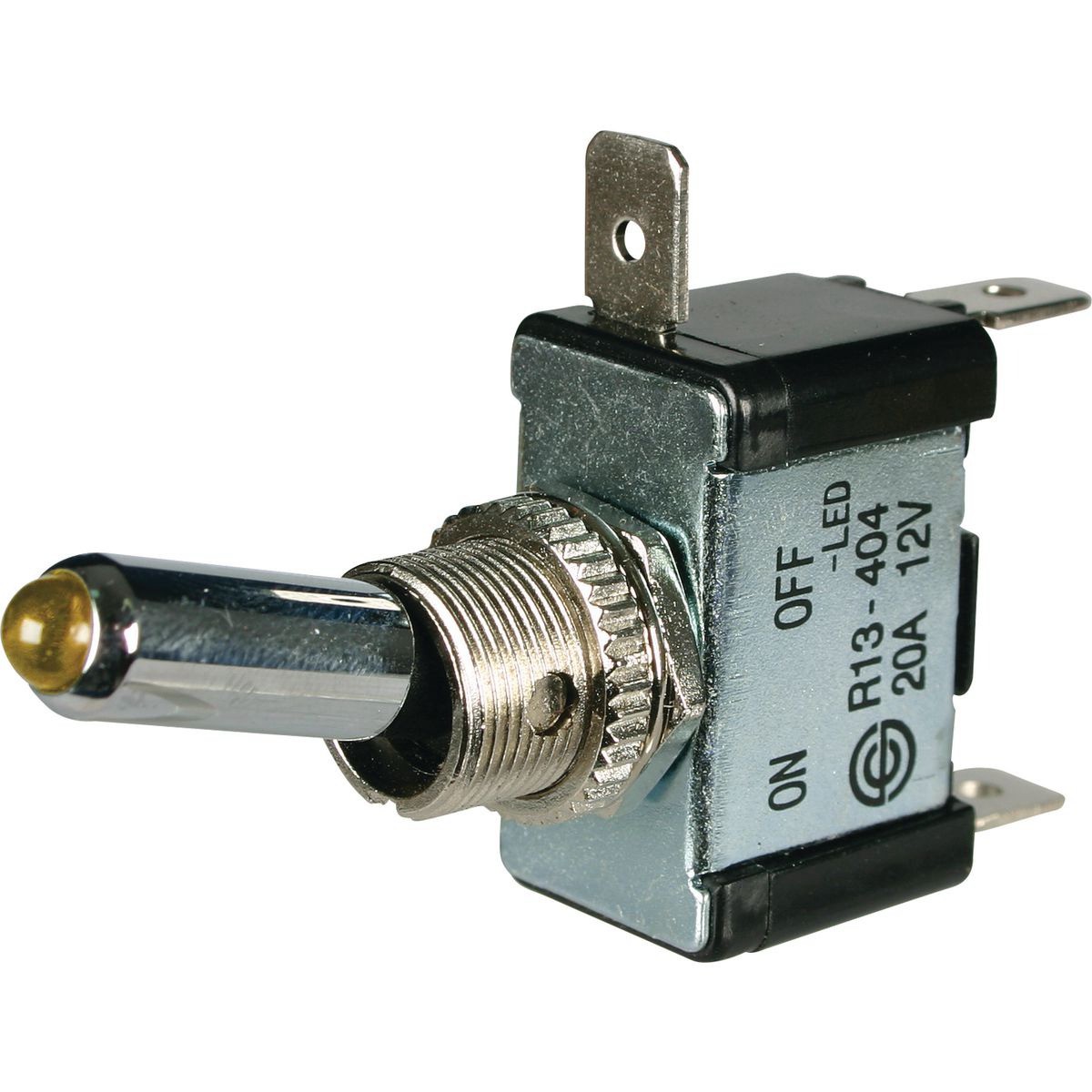 OEX Toggle Switch On/Off SPST 12V Amber Illuminated (Contacts Rated 20A @ 12V) -