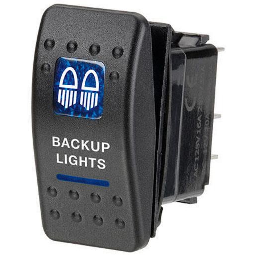 Narva Sealed Rocker Switch Off/On SPDT 12V Blue Illuminated Backup Lights Symbol