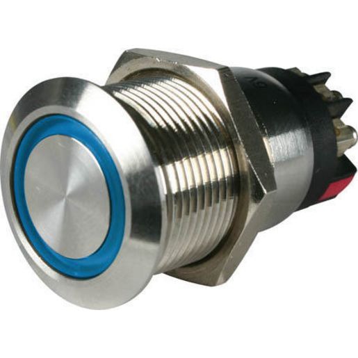 OEX Push Button Switch On/Off SPST 12V Blue Illuminated (Contacts Rated 5A @ 12V