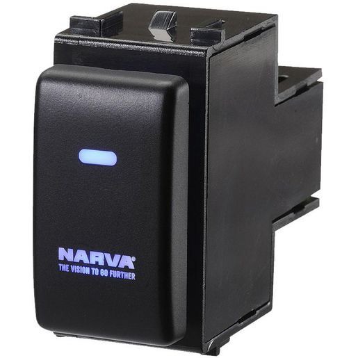 Narva Nissan Style Sealed Push Switch Off/On SPDT 12V Blue LED (Contacts Rated 3