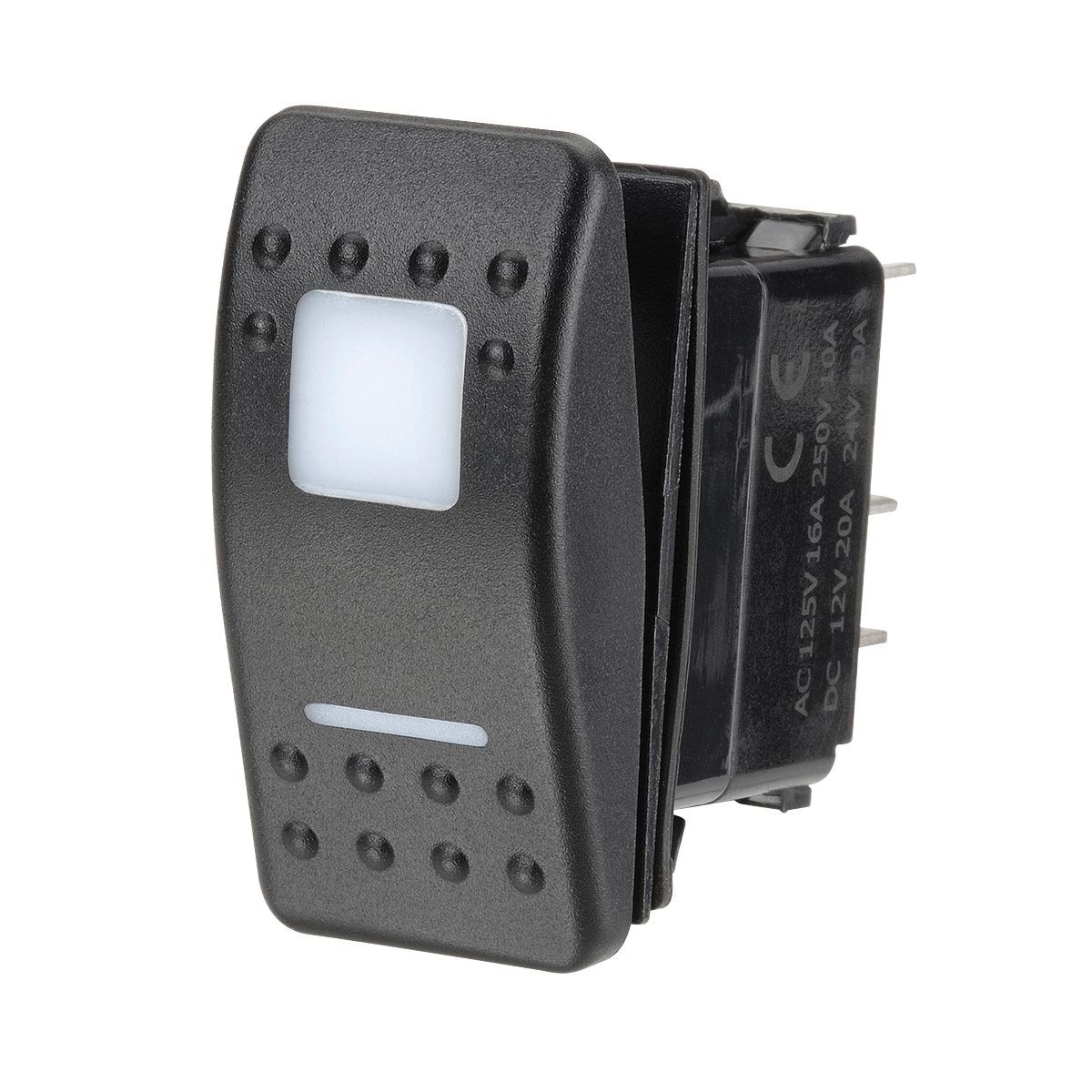 Narva Sealed Rocker Switch Off/Momentary On SPST 12/24V Red LED (Contacts Rated