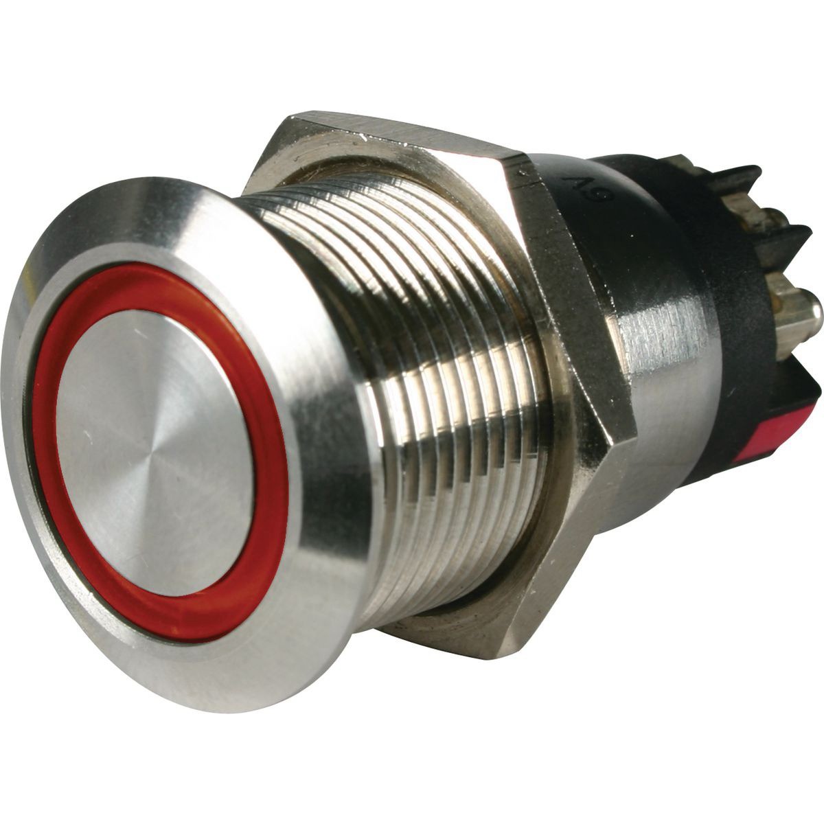 OEX Push Button Switch On/Off SPST 12V Red Illuminated (Contacts Rated 5A @ 12V)