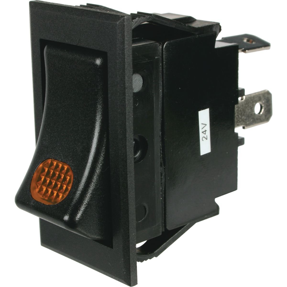 OEX Rocker Switch On/Off SPST 24V Amber Illuminated (Contacts Rated 10A @ 24V -
