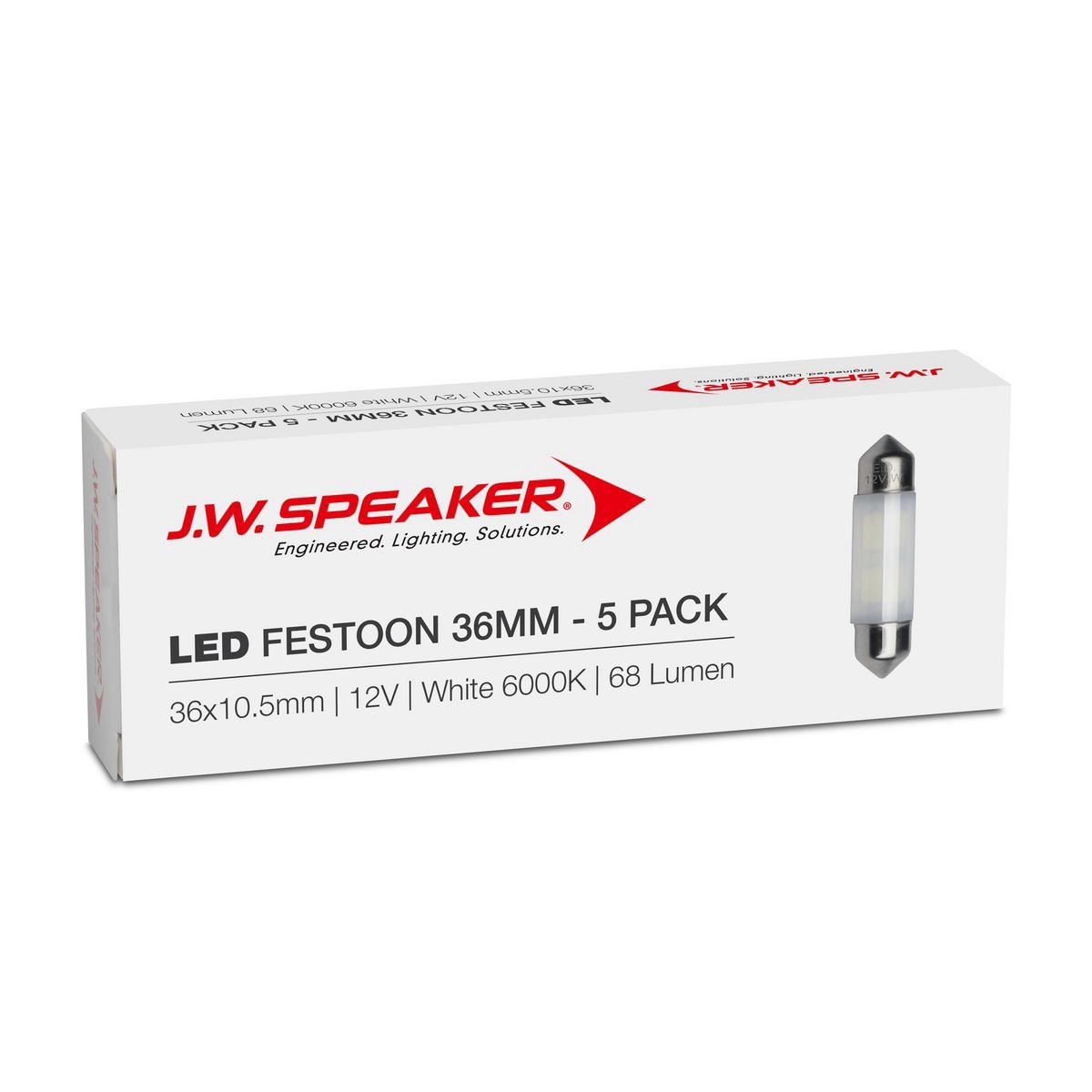JW Speaker LED Festoon (36x10.5) 12V 6000K 68lm -Trade/ Bulk Pack. - 990102-5