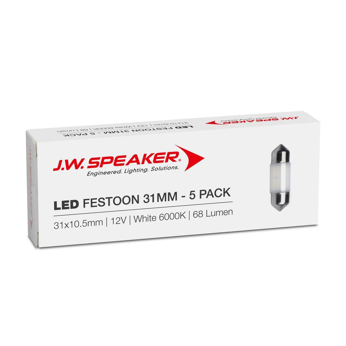 JW Speaker LED Festoon (31x10.5) 12V 6000K 68lm-Trade/ Bulk Pack. - 990100-5