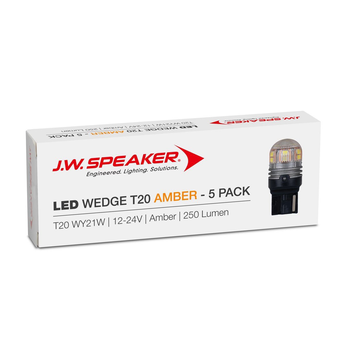 JW Speaker LED Wedge WY21W / T20 12V-24V AMBER 250lm -Trade/ Bulk Pack. - 990126