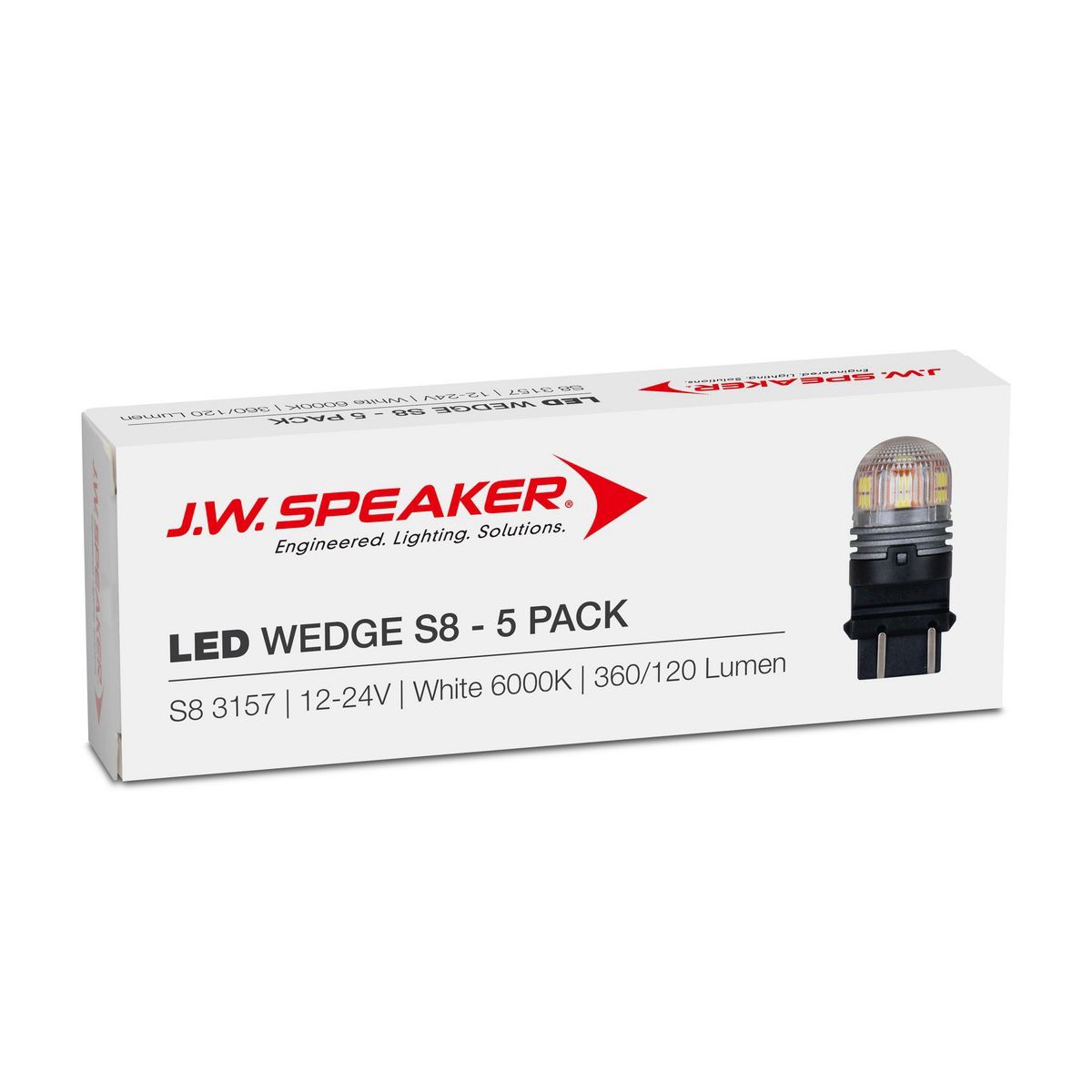 JW Speaker LED Wedge 3157 / S8 12V-24V 6200K 360/120lm -Trade/ Bulk Pack. - 9901