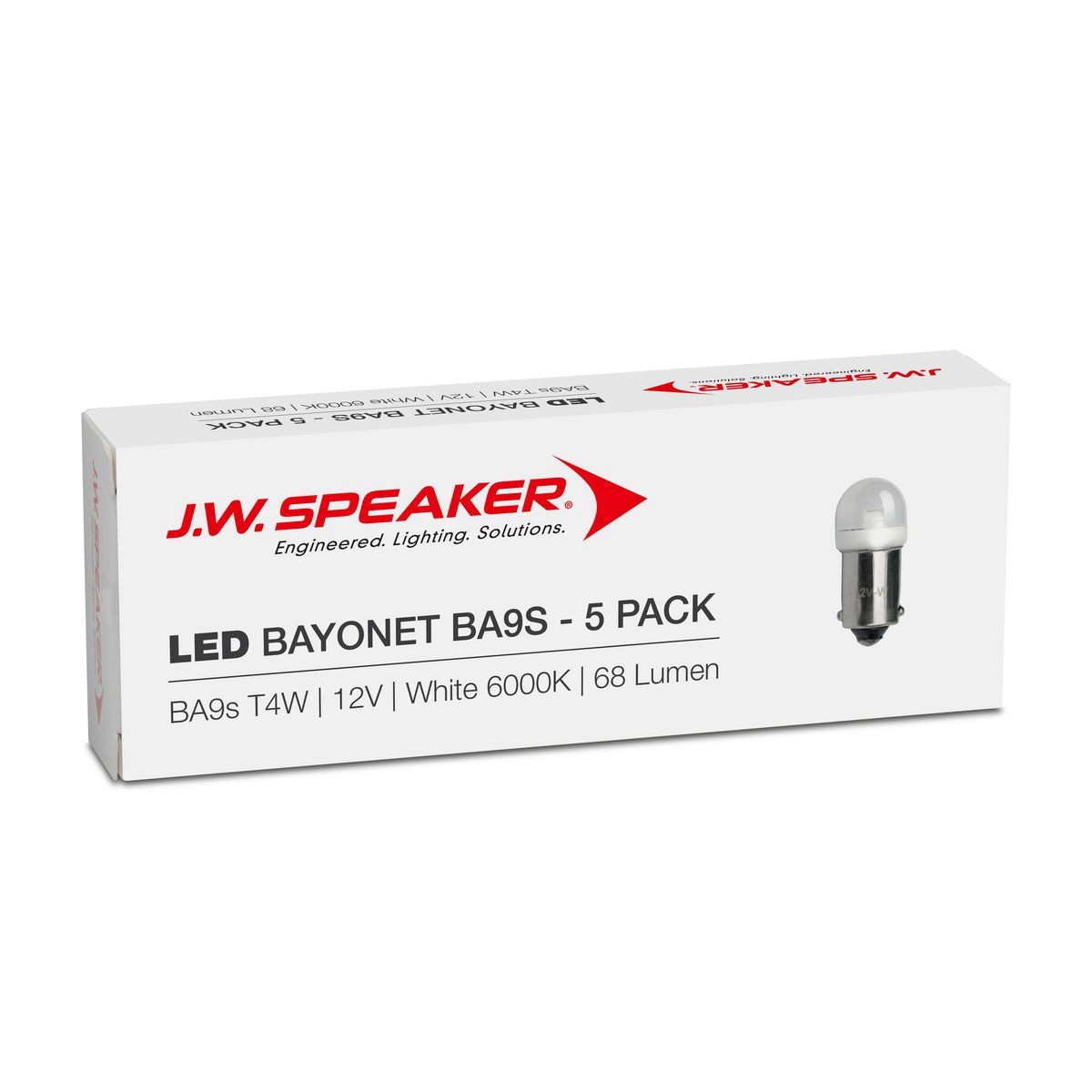 JW Speaker LED Bayonet T4W / BA9S 12V 6000K 68lm -Trade/ Bulk Pack. - 990147-5