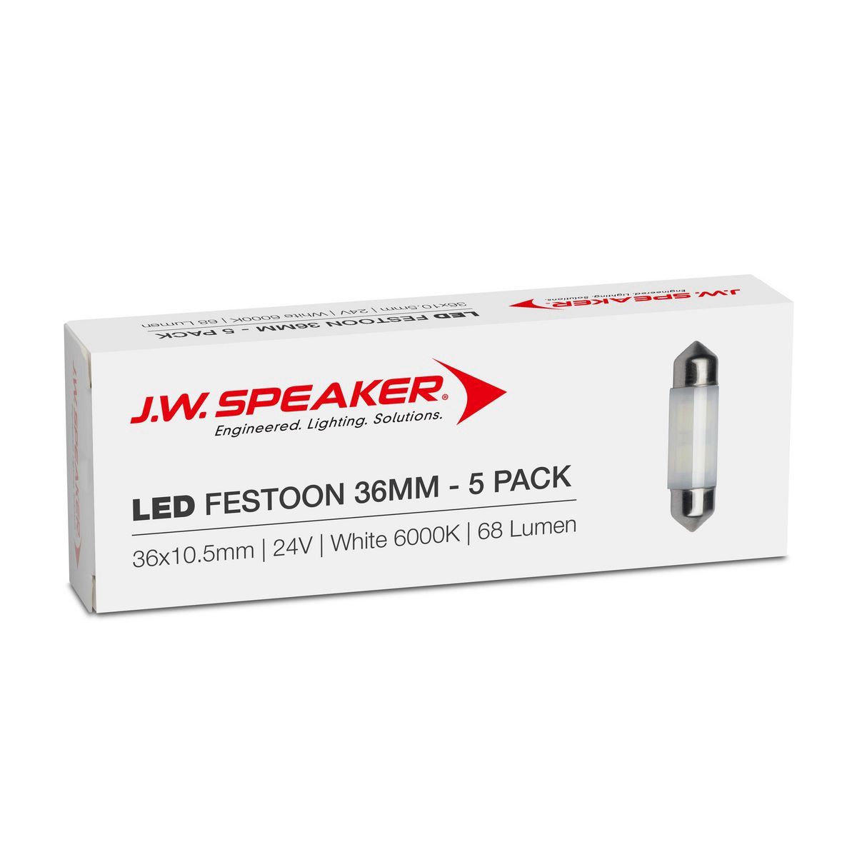 JW Speaker LED Festoon (36x10.5) 24V 6000K 68lm -Trade/ Bulk Pack. - 990103-5