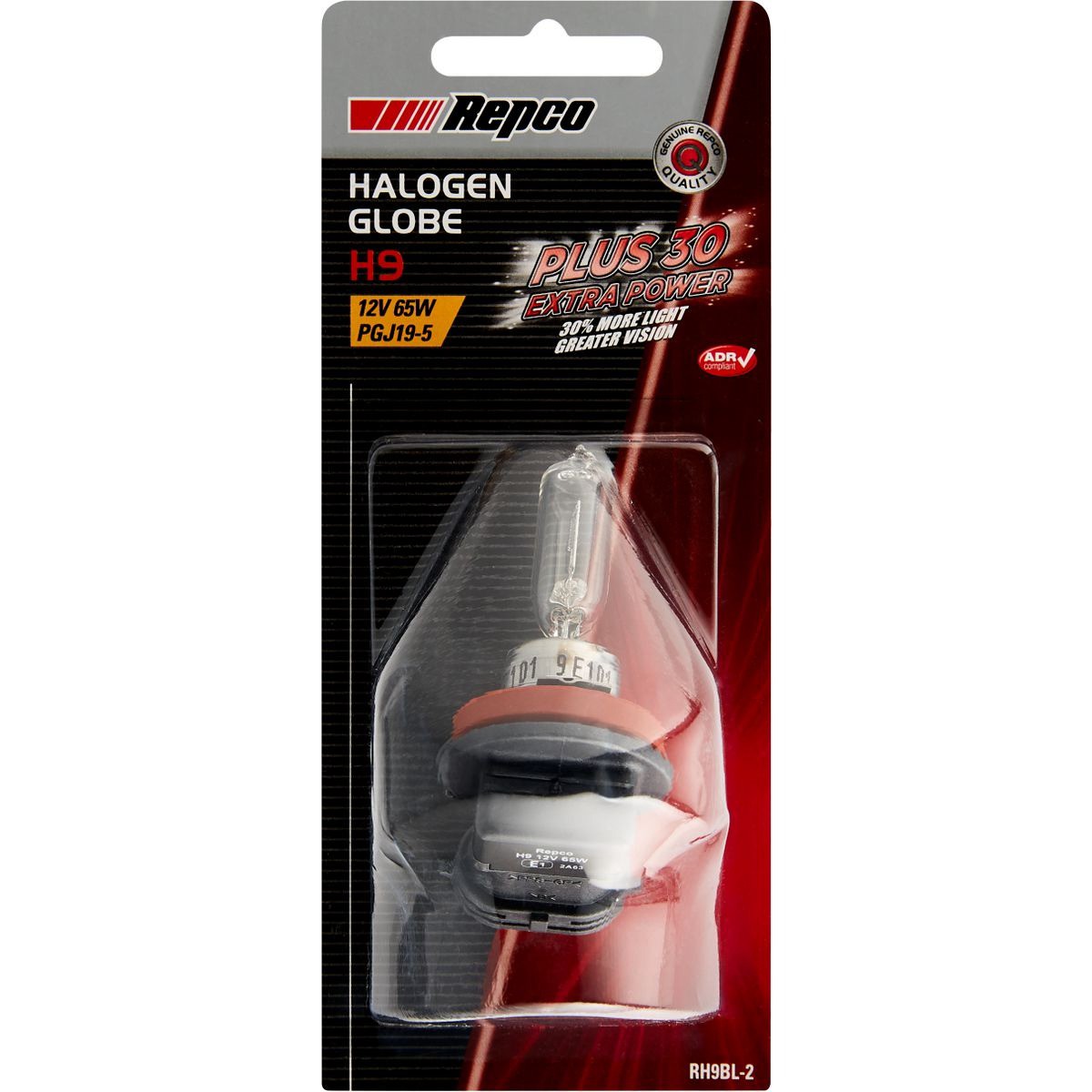 Repco Halogen Globe H9 12V 65W Bl - RH9BL-2 Car Wiring Adapter Car Lighting