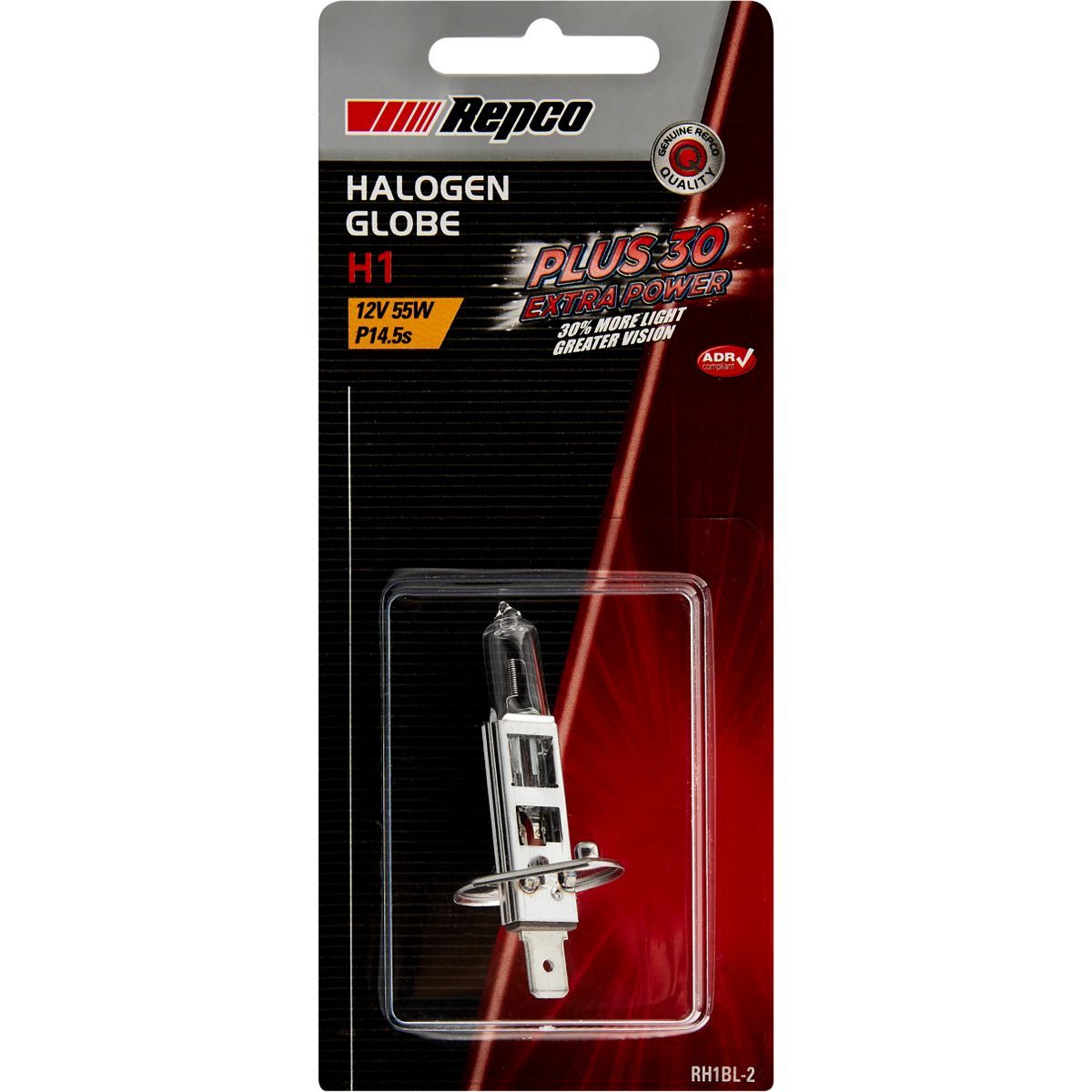 Repco Halogen Headlight Performance Plus 30 H1 Globe 55W P14.5S Bl - RH1BL-2