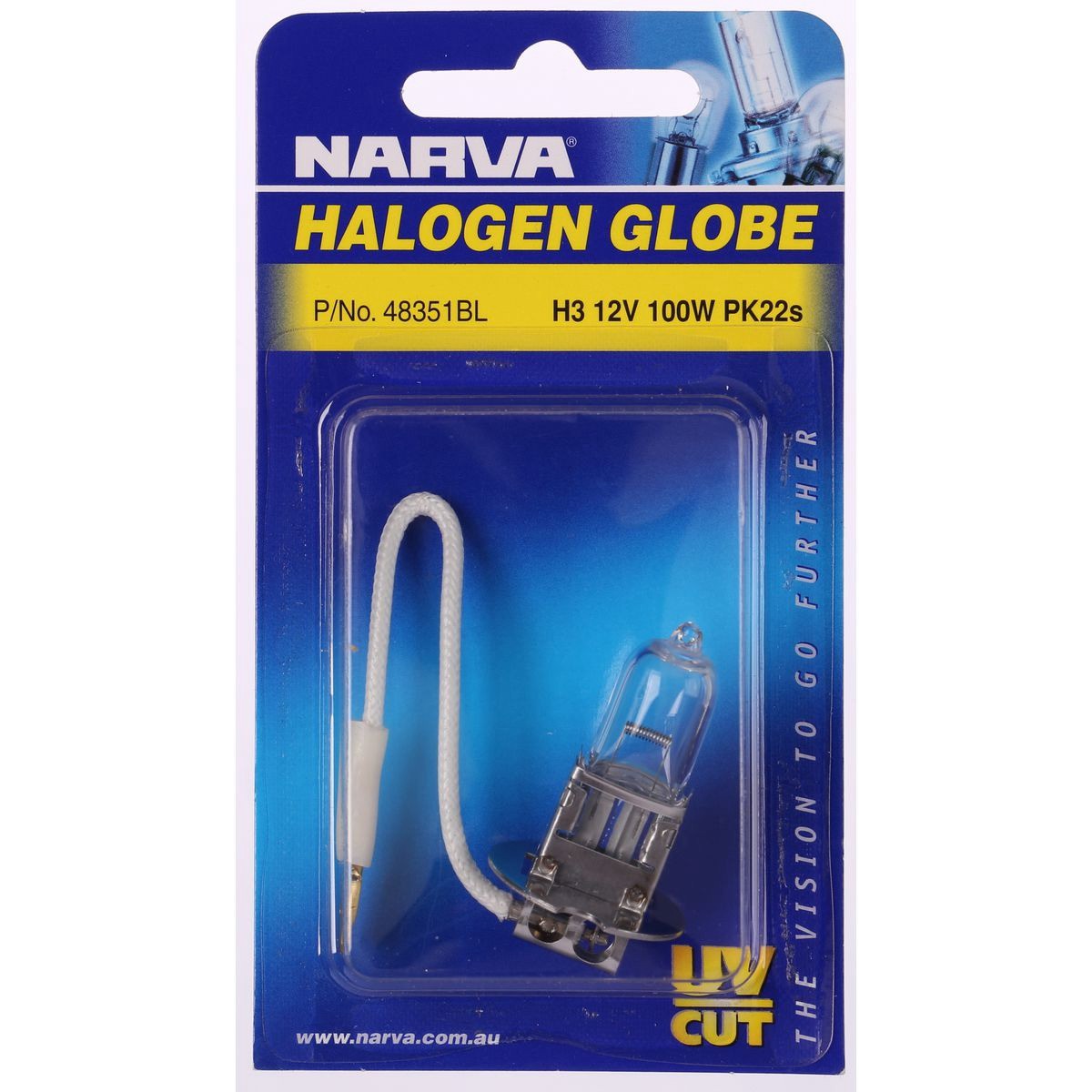 Narva H3 Globe Pk22S 12V 100W - 48351BL Car Wiring Adapter Car Lighting