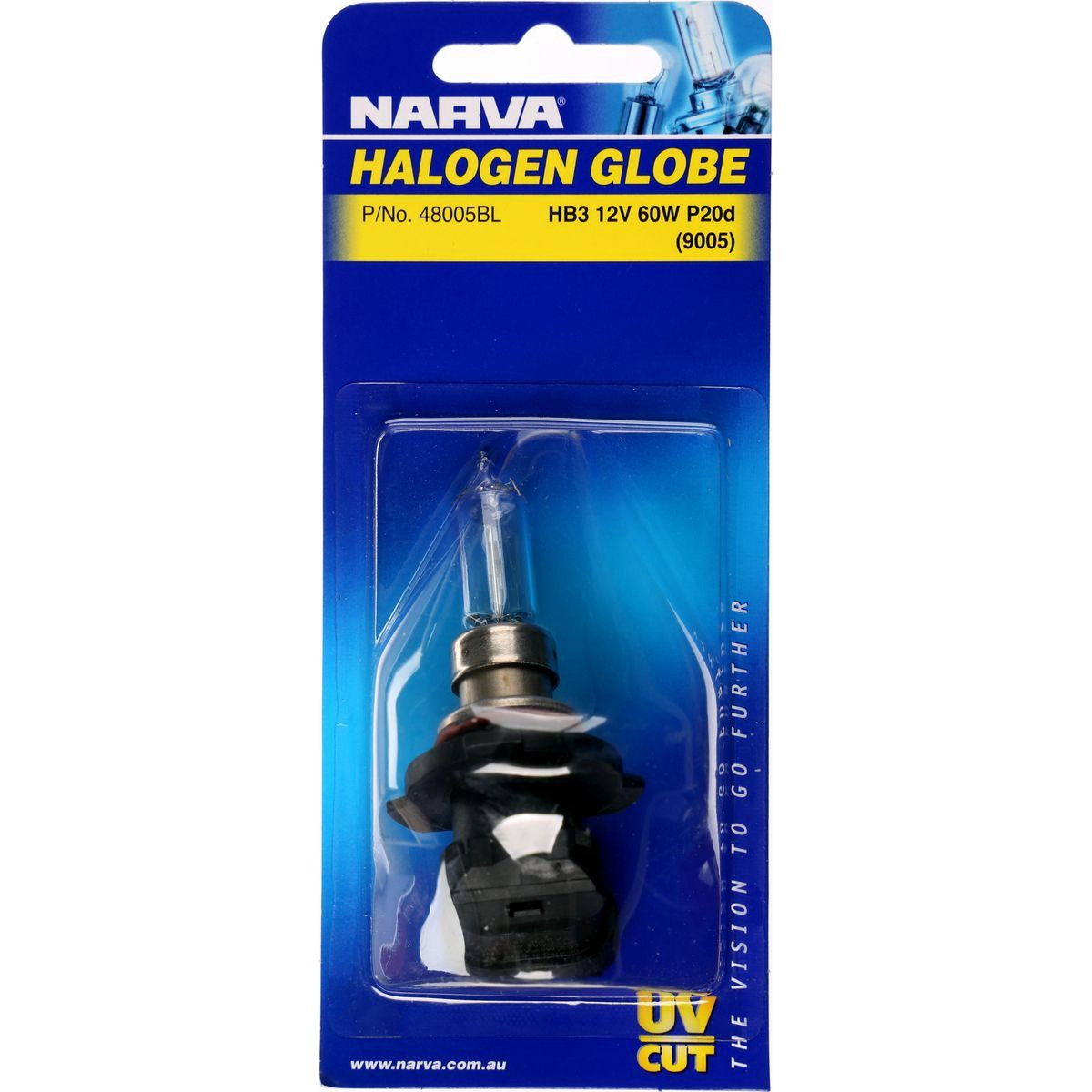 Narva HB3 Globe P20D 12V 60W - 48005BL Car Wiring Adapter Car Lighting Auto Part