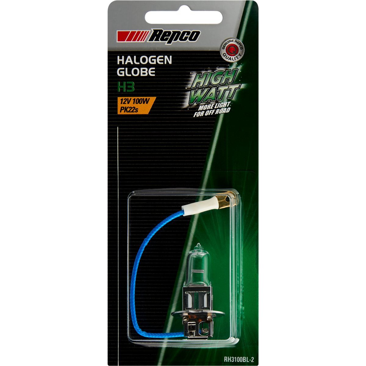Repco H3 Globe Performance High Watt 100W Pk22S Bl - RH3100BL-2 Car Wiring