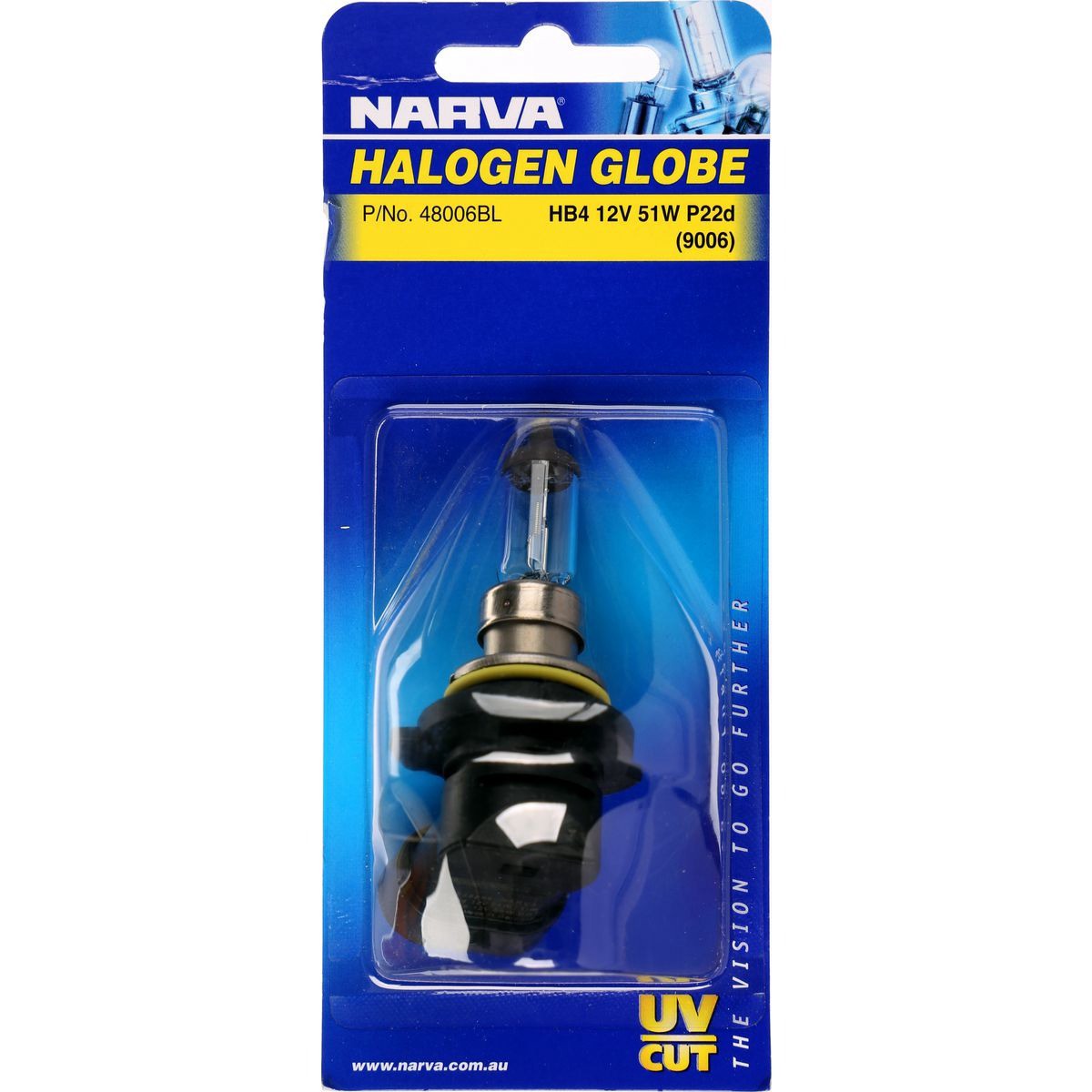 Narva HB4 Globe P22D 12V 51W - 48006BL Car Wiring Adapter Car Lighting Auto Part