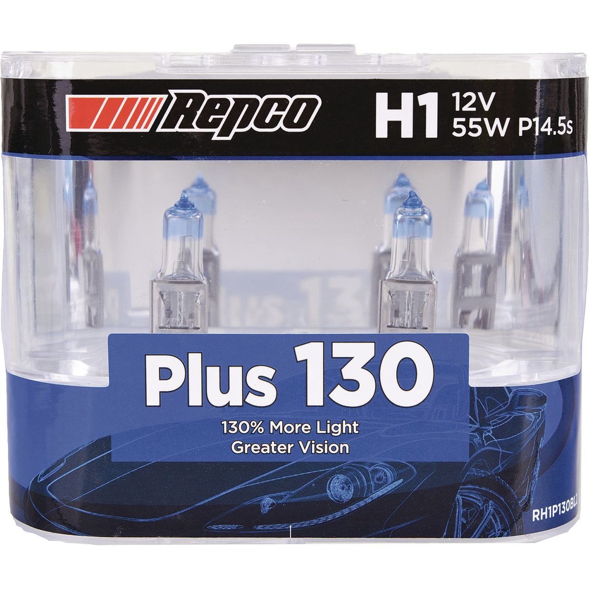 Repco H1 Globe 12V 55W 130+ Bl - RH1P130BL2 Car Wiring Adapter Car Lighting