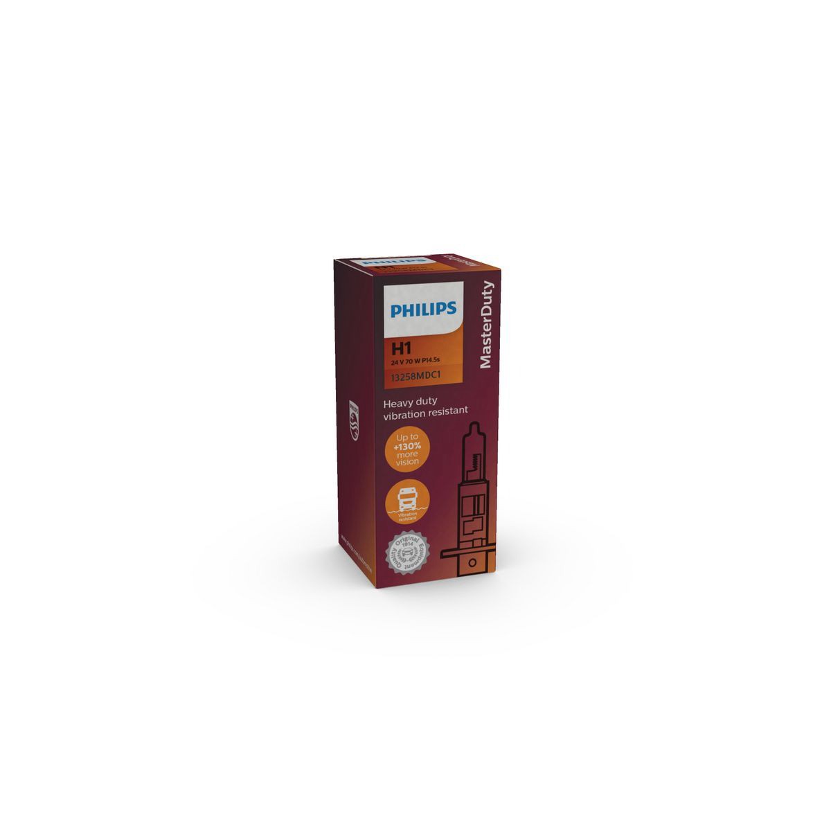 Philips Masterduty H1 Globe 24V 70W P14 5S Box Of 1 - 13258MD Car Lighting