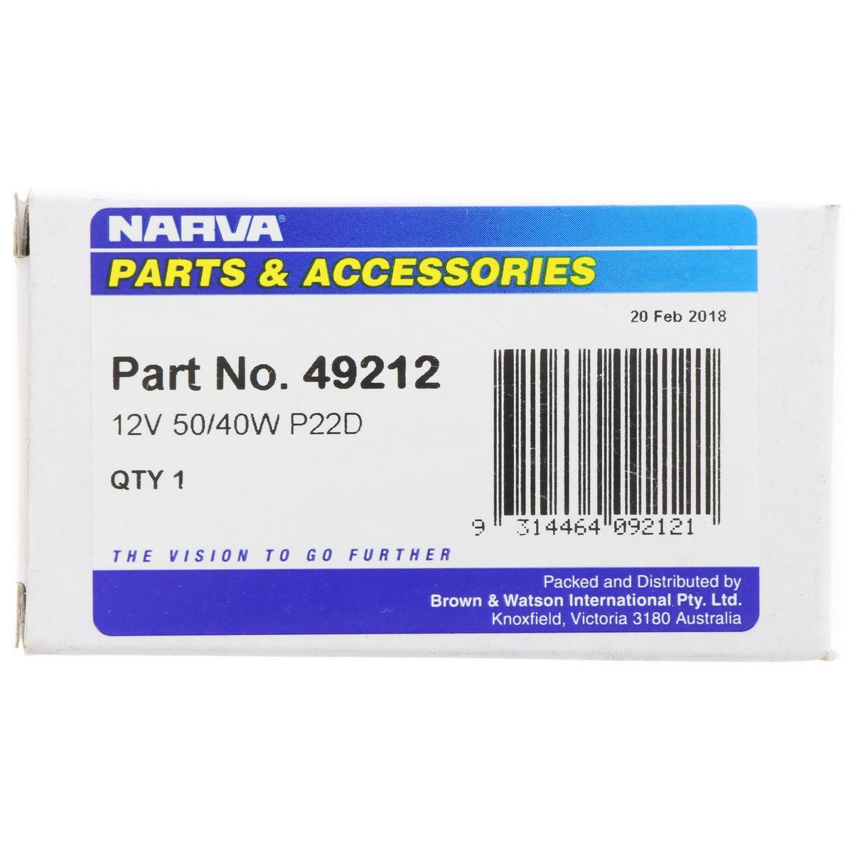 Narva R2 P22D Globe 12V 50/40W - 49212 Car Wiring Adapter Car Lighting Auto Part