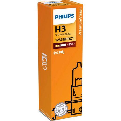 Philips H3 Globe 12V 55W Plus 30 1 Pce - 12336PR Car Wiring Adapter Car Lighting