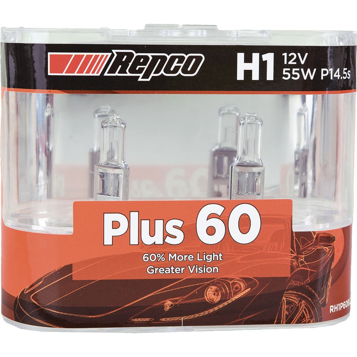 Repco H1 Globe 12V 55W 60+ Bl - RH1P60BL2 Car Wiring Adapter Car Lighting