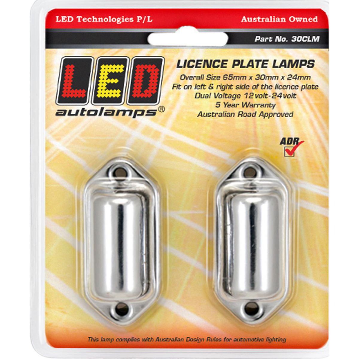 LED Autolamps Multi Volt LED Licence Plate Lamp With Chrome Base Twin Blister -