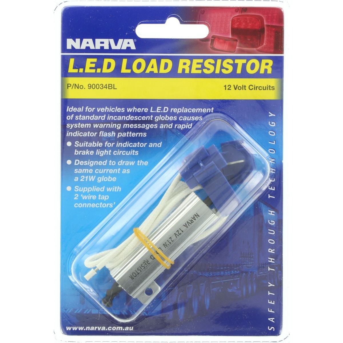 Narva Load Resistor 12V 21W - 1 Pce - 90034BL Auto Part Light