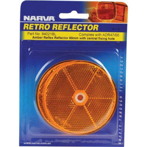 Narva Reflector Round Amber 84mm - 2 Pce - 84021BL Car Wiring Adapter Auto Part