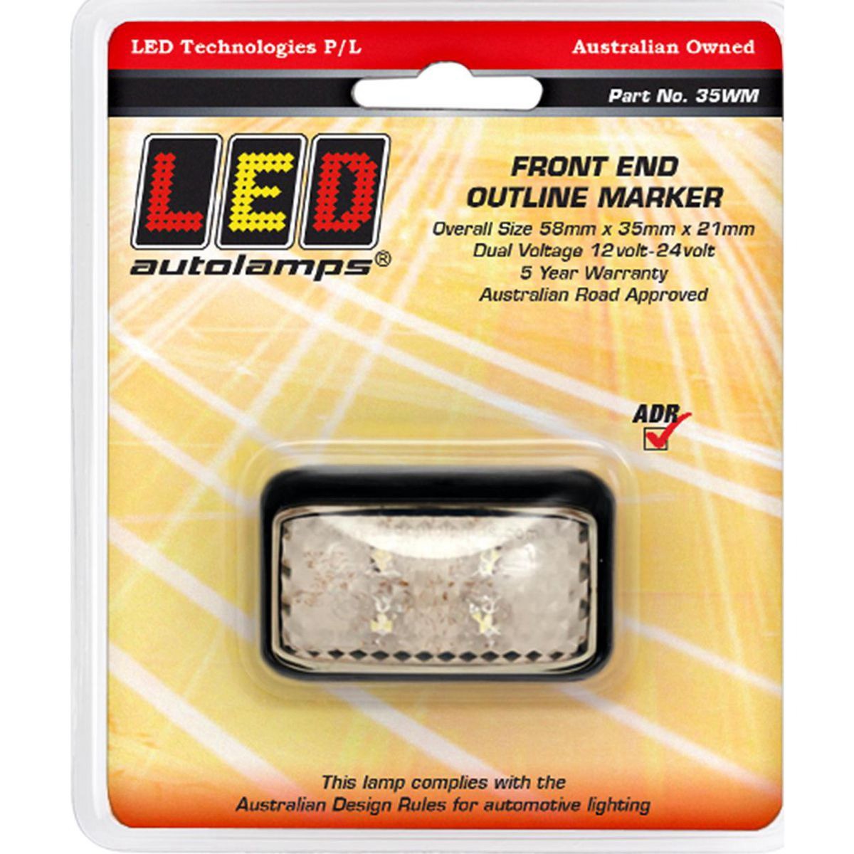 LED Autolamps 10/30V Front Outline Position Marker 4 White LEDs With 40cm Wire -