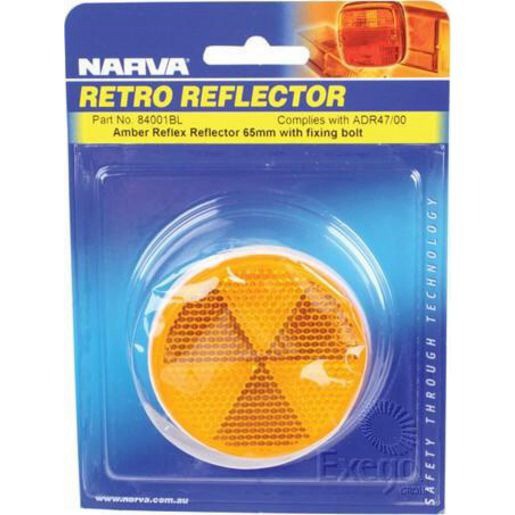 Narva Reflector Round Amber 65mm - 2 Pce - 84001BL Car Wiring Adapter Auto Part