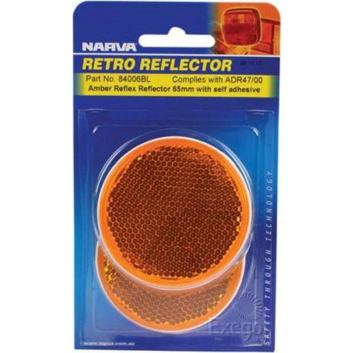 Narva Reflector Round Amber 65mm - 2 Pce - 84006BL Car Wiring Adapter Auto Part
