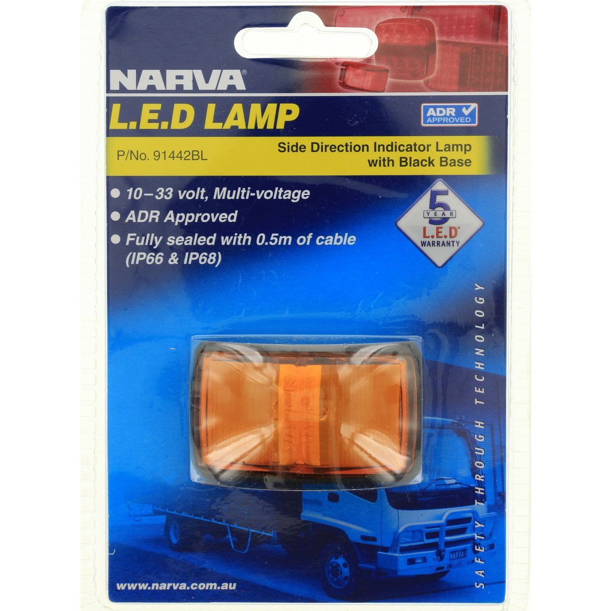 Narva Side Marker Light Amber LED 9 to 33V - 91442BL Car Wiring Adapter Auto