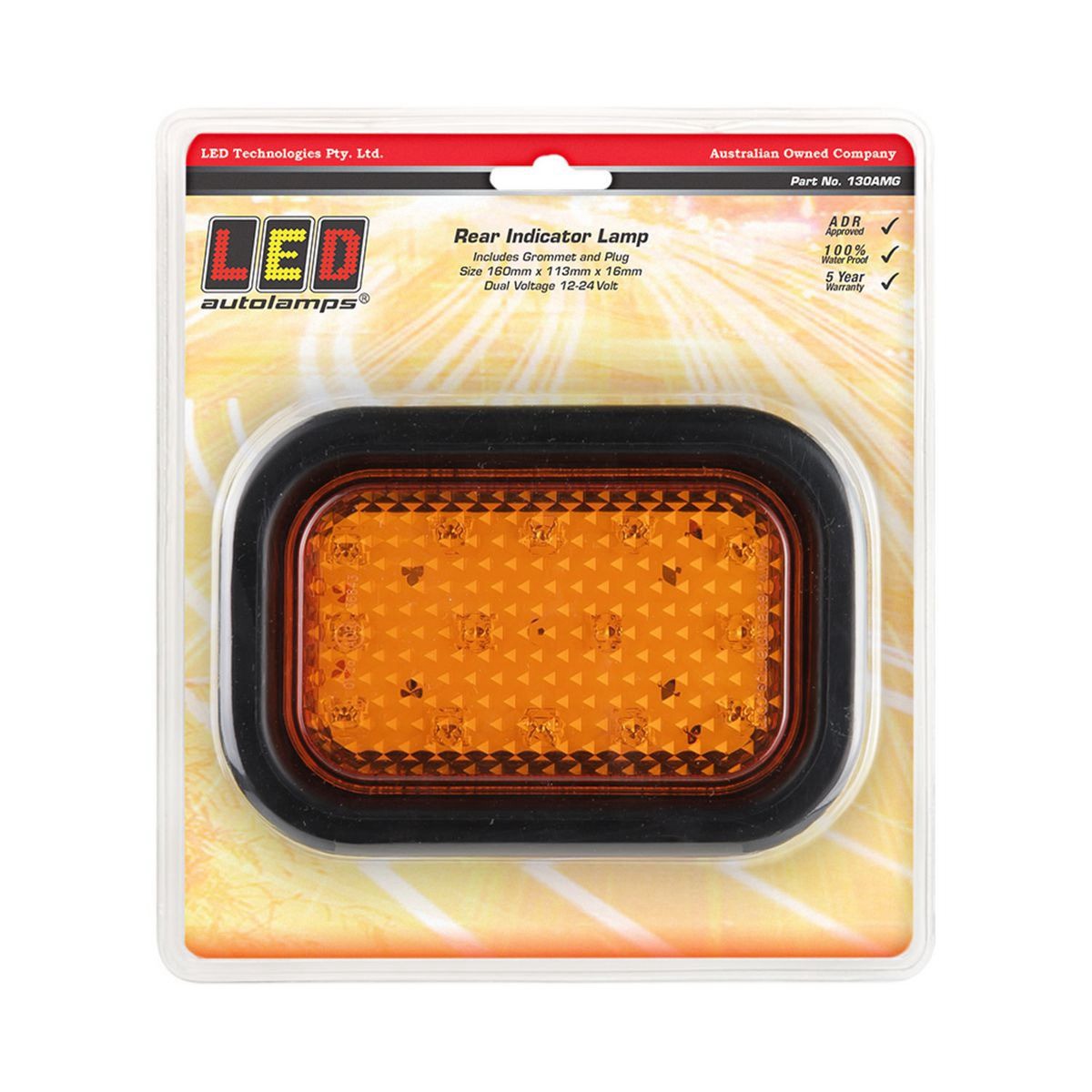 LED Autolamps 12/24V Indicator Lamp With Rubber Grommet And Plug Blister Pack -