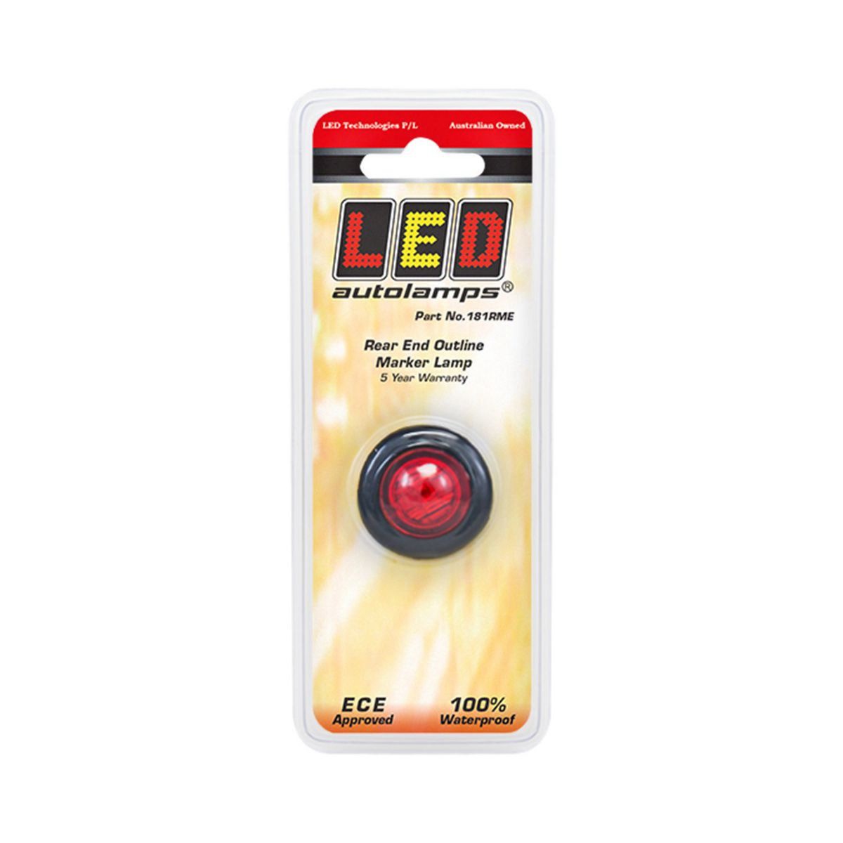 LED Autolamps Side Marker Light Red LED 12 or 24V - 181RME Car Wiring Adapter