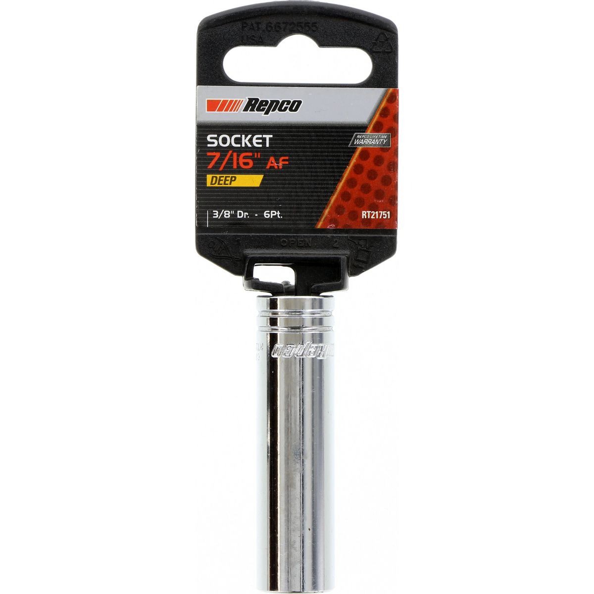 Repco Deep Socket 7/16in 3/8in Drive 6PT - RT21751 Auto Part Workshop Tool DIY