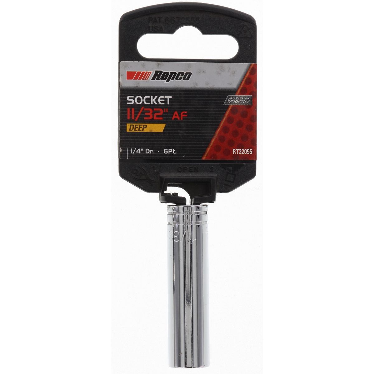 Repco Deep Socket 11/32in 1/4in Drive 6PT - RT22055 Auto Part Workshop Tool DIY
