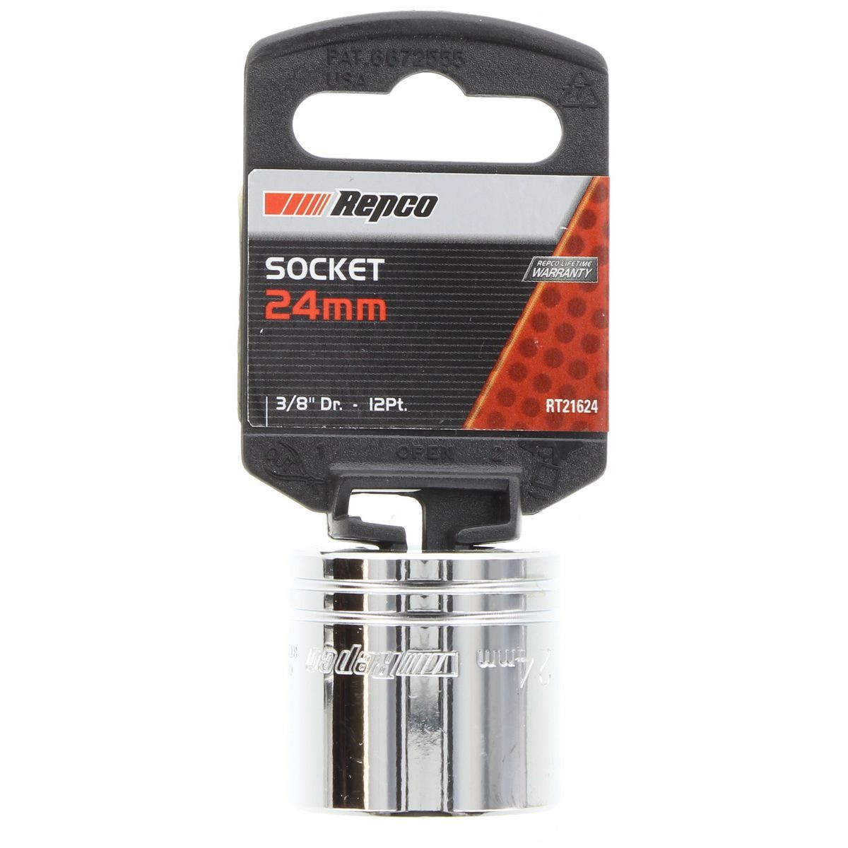 Repco Socket 24mm, 3/8in Drive, 12 Point - RT21624 Auto Part Workshop Tool DIY