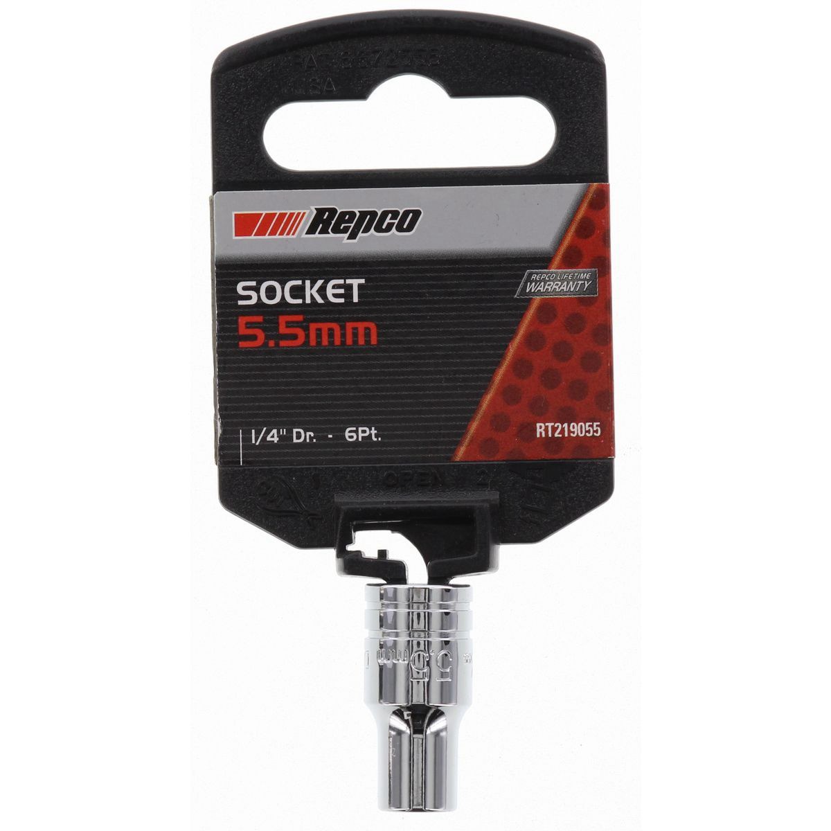 Repco Socket 5.5mm, 1/4in Drive, 6 Point - RT219055 Auto Part Workshop Tool DIY