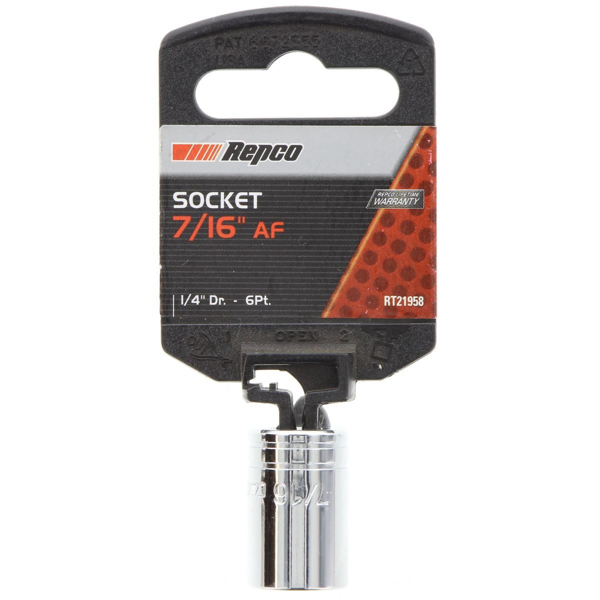 Repco Socket 7/16in, 1/4in Drive, 6 Point - RT21958 Auto Part Workshop Tool DIY