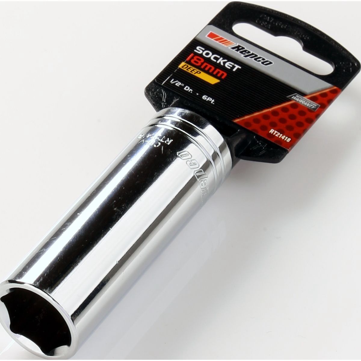 Repco Deep Socket 18mm, 1/2in Drive - RT21418 Auto Part Workshop Tool DIY