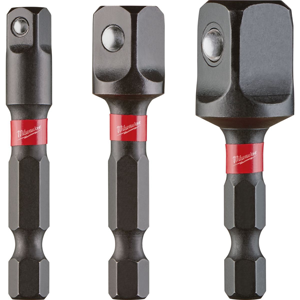 Milwaukee SHOCKWAVE Power Bit Socket Adapter 3Pc Set 1/4in Hex to 1/4in 3/8in 1/