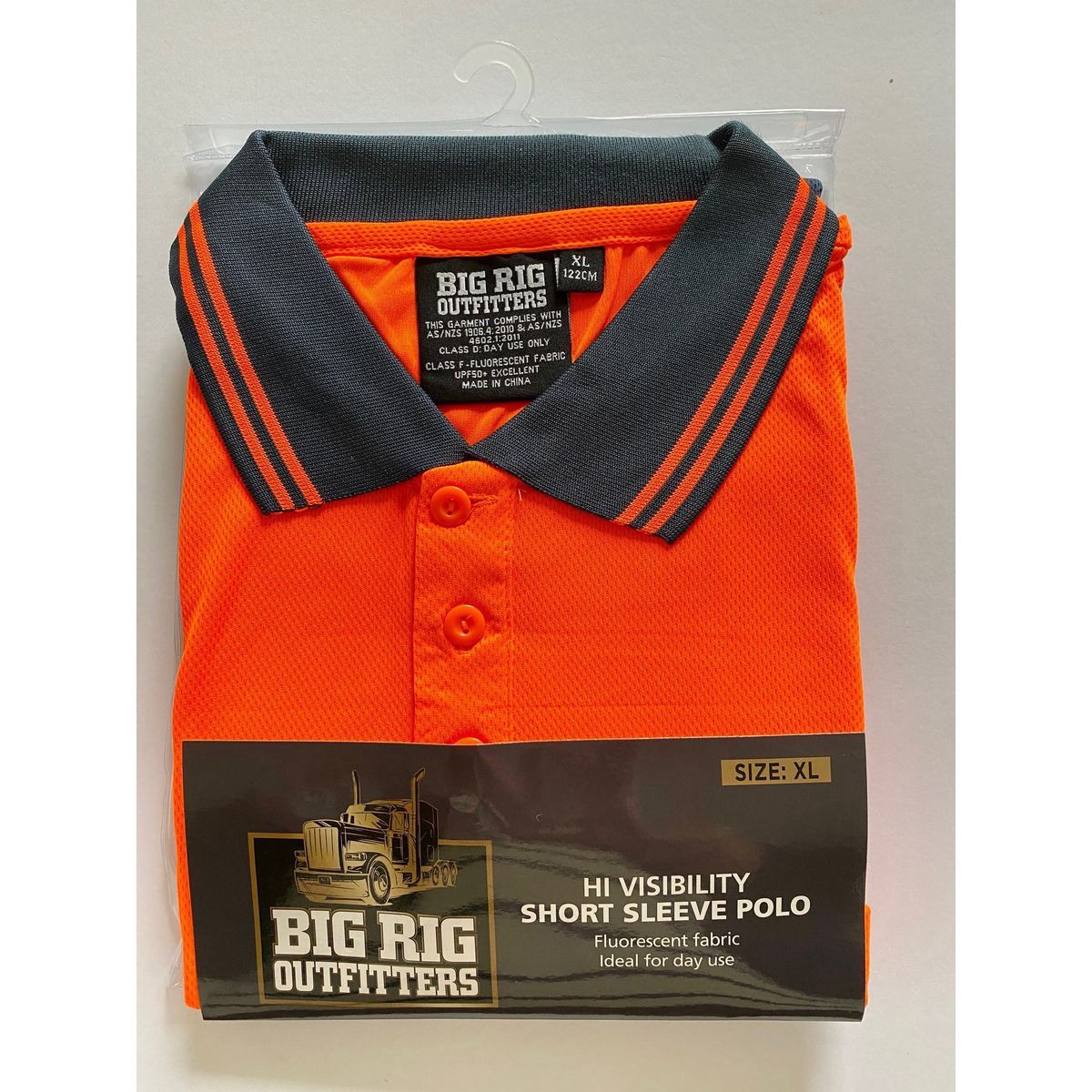 Big Rig Outfitters Men's Short Sleeve Hi Vis polo Orange XL - 61000260 Workwear